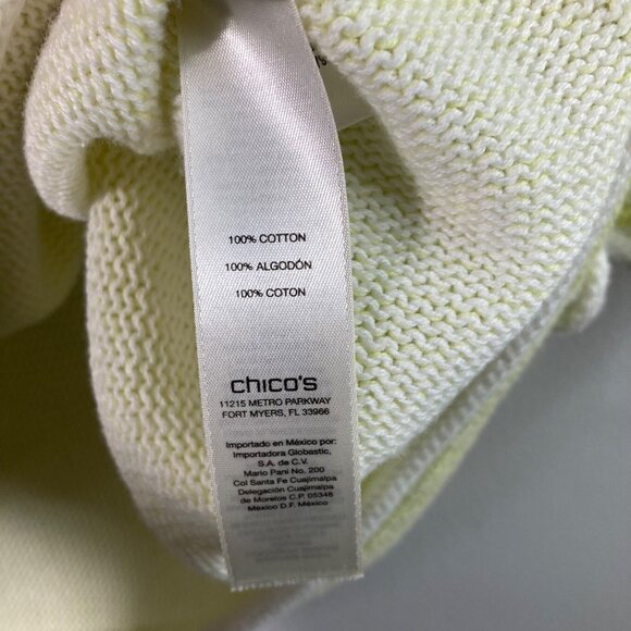 Womens Chicos Cotton Sweater Light Yellow Round Neck L Cotton Soft - Picture 7 of 8